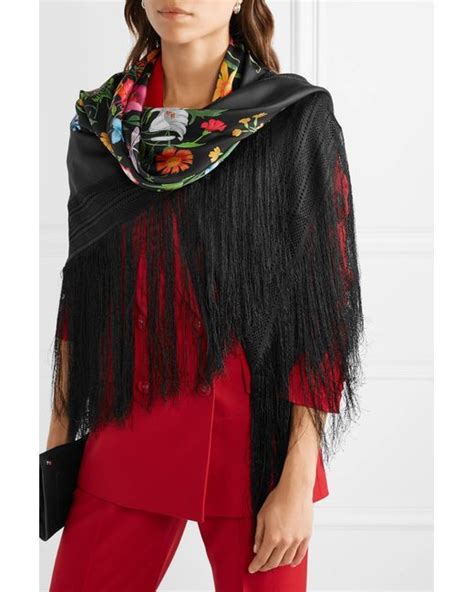 gucci pashmina shawl scarf|Gucci scarf with fur trim.